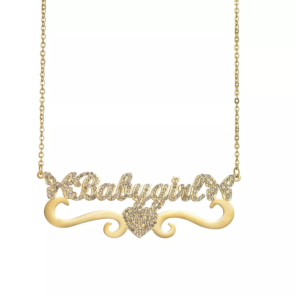 "Butterfly Effect" Nameplate Necklace